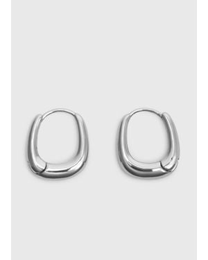 Whistles Curved Square Huggie Hoop - Metallic