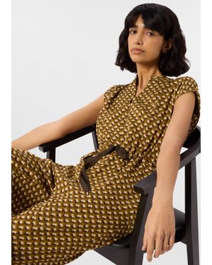 Whistles Ikat Spot Sleeveless Jumpsuit - Brown