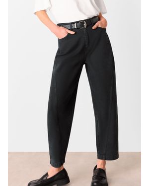 Whistles Lola Cotton Blend Trouser - Black