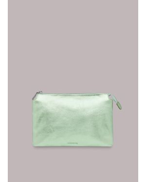 Whistles Elita Double Pouch Clutch - Green