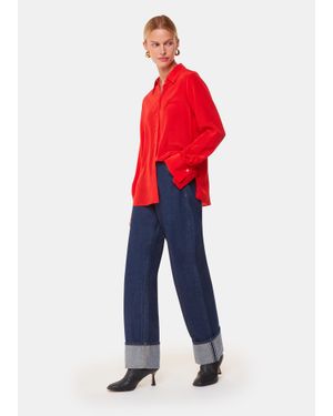 Whistles Ultimate Silk Shirt - Red
