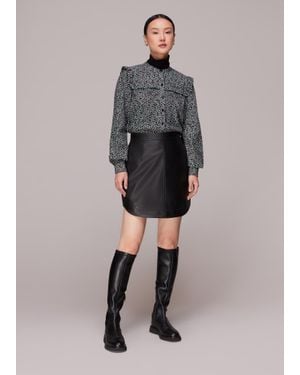 Whistles Micro Bud Bella Blouse - Grey