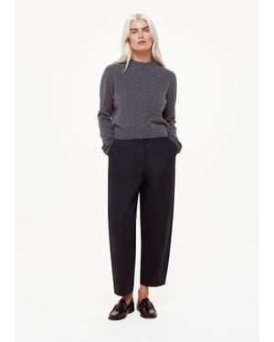 Whistles Petite Carla Barrel Cotton Trouser - Blue
