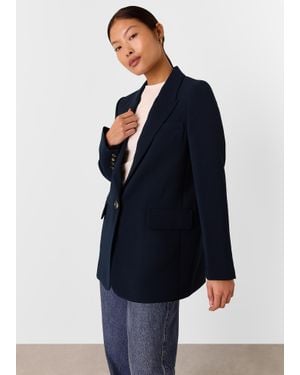 Whistles Petite Crepe Boyfriend Blazer - Blue