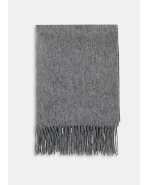 Whistles Fringed Blanket Scarf - Grey