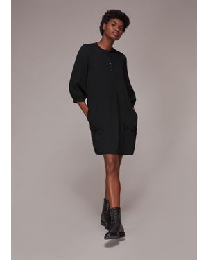 Whistles Crepe Cocoon Dress - Black