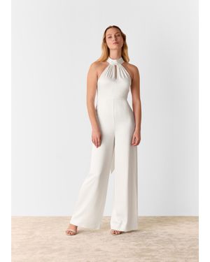 Whistles Halterneck Bridal Jumpsuit - White