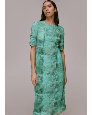 Whistles Snake Animal Dobby Dress - Green