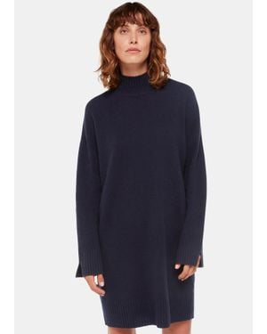 Whistles Petite Amelia Wool Knitted Dress - Blue