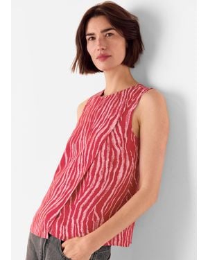 Whistles Zebra Layered Wrap Crepe Tank - White
