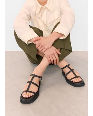 Whistles Dora Caged Square Toe Sandal - Natural