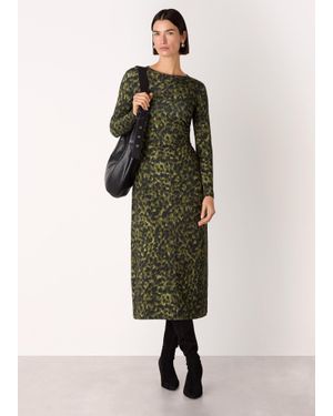 Womens Dresses Whistles Animal Jersey Dress LCWAIKIKI Classic Crew Neck Leopard  Print Ruched Dress W5MD37Z8-LQY