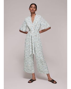 Whistles Freya Summer Floral Jumpsuit - Grey
