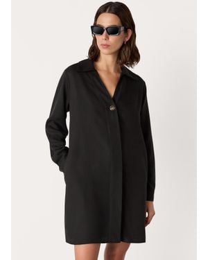 Whistles Collared Button Short Dress - Black