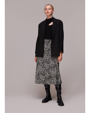 Whistles Shadow Leopard Bias Cut Skirt - Multicolour