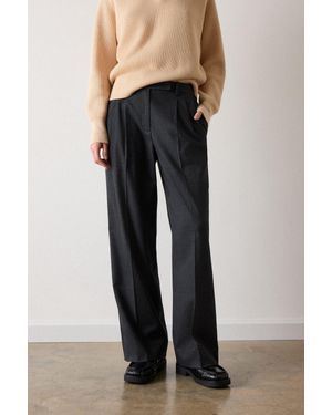 Whistles Flannel Straight Leg Trouser - Grey
