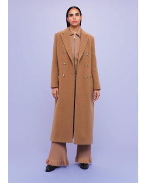 Whistles Textured Wool Blend Coat - Blue
