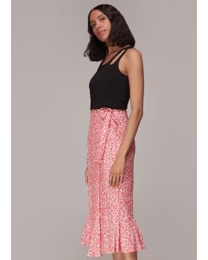 Whistles Cheetah Print Wrap Skirt - Pink