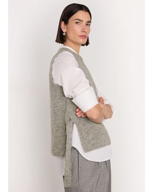 Whistles Wool Mix Side Tie Detail Tank - White
