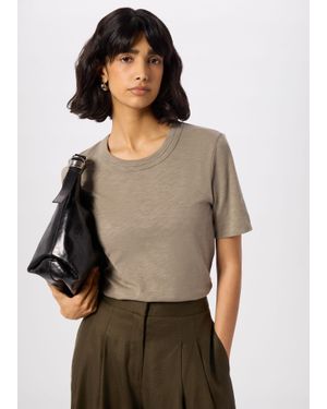 Whistles Rosa Double Trim T-Shirt - Grey