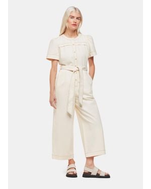Whistles Petite Alana Denim Jumpsuit - White
