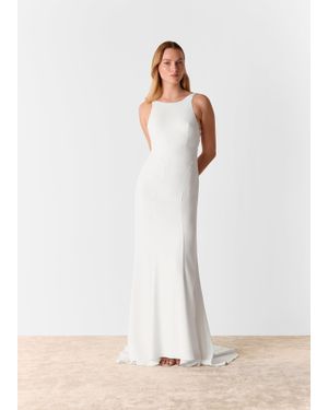 Whistles Lina Lace Insert Wedding Dress - White