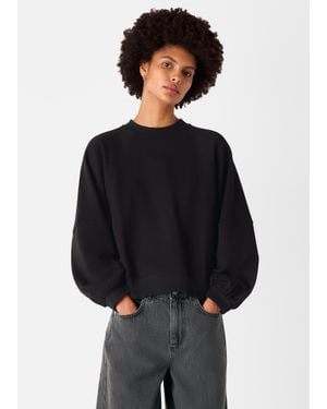 Whistles Gathered Full Sleeve Sweat - Black