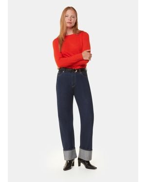 Whistles Slim Straight Neck Jersey Top - Red