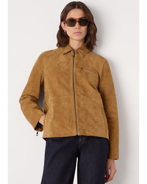 Whistles Kate Suede Jacket - Natural