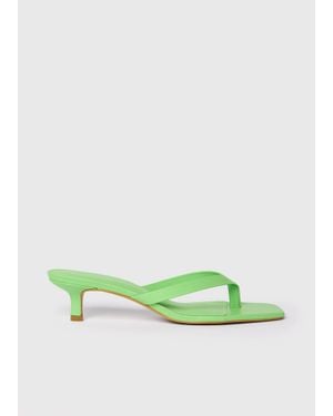 Whistles Toe Post Kitten Heel Mule - Green