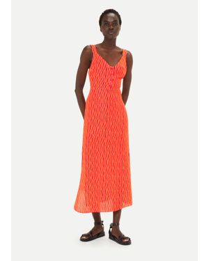 Whistles Andie Optical Rope Print Dress - Red