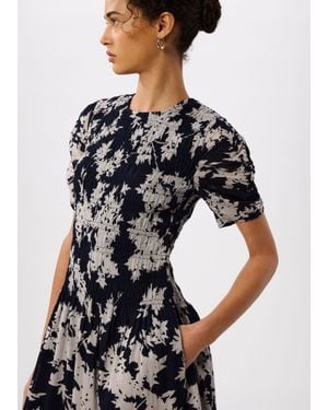 Whistles Shadow Floral Avery Dress - Blue