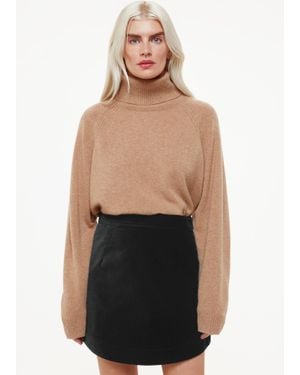 Whistles Petite Velvet Curved Hem Mini Skirt - Black