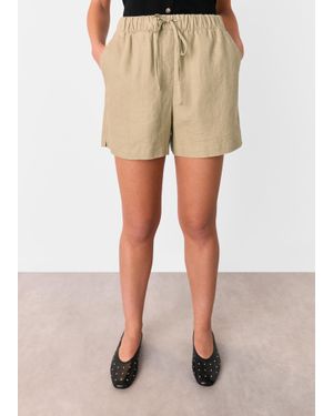 Whistles Linen Elasticated Short - Natural