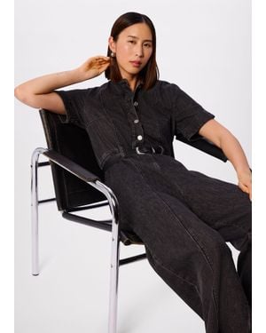 Whistles Button Down Jumpsuit - Black