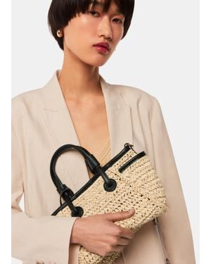 Whistles Aylin Mini Straw Tote Bag - Natural