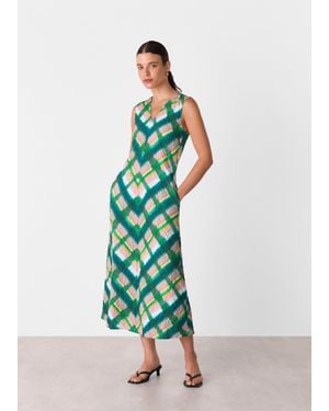 Whistles Sleeveless Checked Dress - White