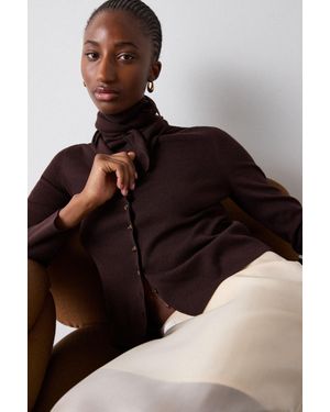 Whistles Crew Neck Scarf Cardigan - Black