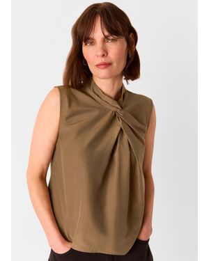 Whistles Bea Twist Front Tank - Brown