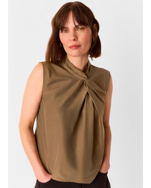 Whistles Bea Twist Front Tank - Brown