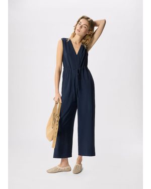 Whistles V Neck Sleeveless Jumpsuit - Blue