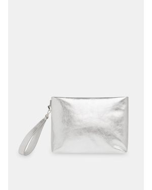 Whistles Avah Zip Top Clutch - White