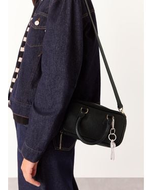 Whistles Leather Knotted Keyring - White