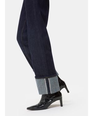Whistles Darla Croc Heeled Boot - Blue
