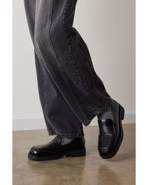 Whistles Square Toe Leather Loafer - Black