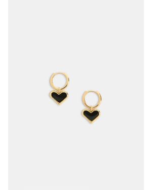 Whistles Enamel Heart Huggie Earring - White