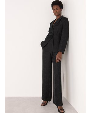 Whistles Jacquard Tie Waist Blazer - Black
