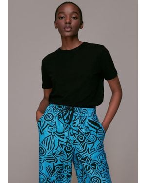 Whistles Starflower Print Trouser - Blue