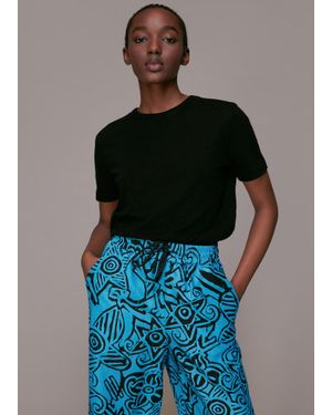 Whistles Starflower Print Trouser - Blue