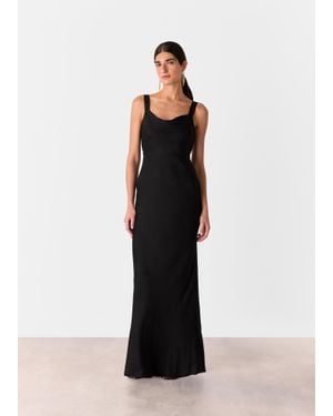 Whistles Thea Cowl Satin Maxi Dress - White